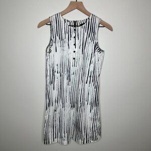 Kelly Wearstler Bica Raked Sand Dress White & Navy Blue / Size 2